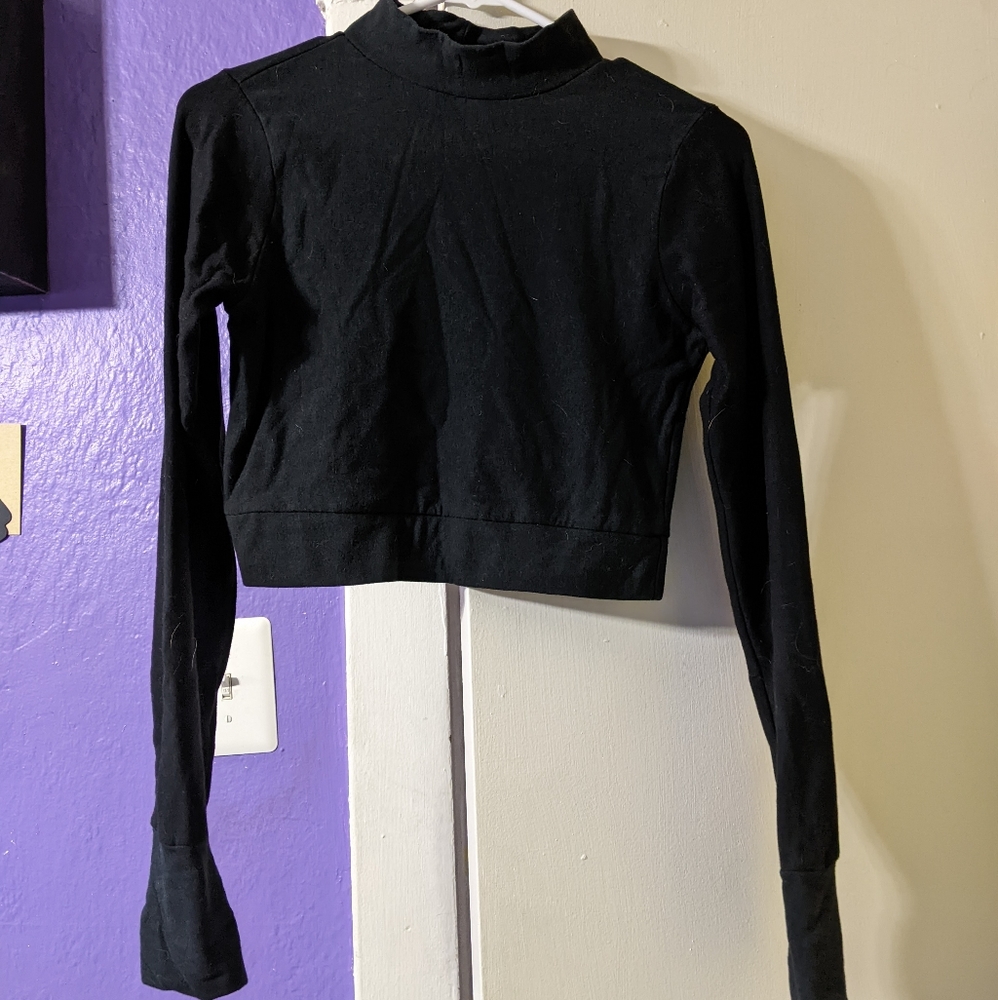 TMV Black Fleece Mockneck Crop